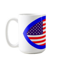 American Christian Fish Symbol Flag Mug