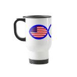 American Christian Fish Symbol Flag Coffee Mugs