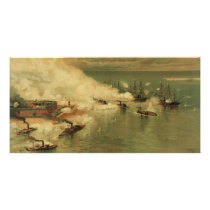 American Civil War Battle of Mobile Bay by L Prang Customized Photo Card