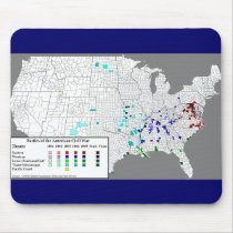 American Civil War Battles Map Mouse Pad