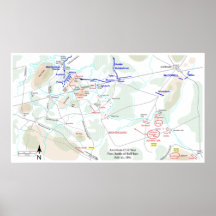 American Civil War First Battle of Bull Run Map Print