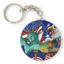 AMERICAN COLLAGE KEY CHAIN