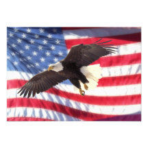 American Eagle & American Flag Invitation