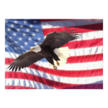 American Eagle & American Flag Invitation