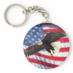 American Eagle and Flag Keychain