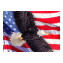American Eagle & Flag Invitation