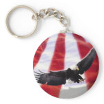 American Eagle & Flag Keychain