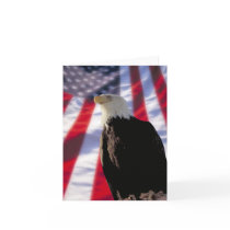 American Eagle & Flag Notecard