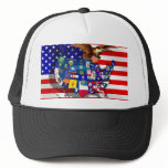 American Eagle US flag USA states Mesh Hat