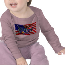 American Eagle US flag USA states T Shirt