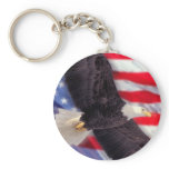 American Eagle with American Flag Keychain
