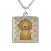 American English Coonhound Cartoon Portrait Pendants