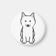 American Eskimo Dog Cartoon Fridge Magnets