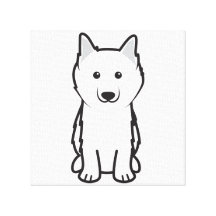 American Eskimo Dog Cartoon Gallery Wrap Canvas