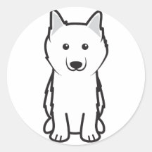 American Eskimo Dog Cartoon Stickers