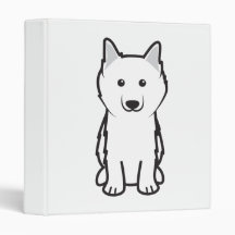 American Eskimo Dog Cartoon Vinyl Binder