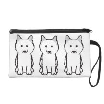 American Eskimo Dog Cartoon Wristlet Clutch