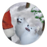 American Eskimo Dog Christmas Gifts Round Sticker
