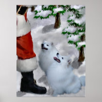 American Eskimo Dog Christmas Posters
