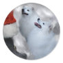 American Eskimo Dog Christmas Round Stickers