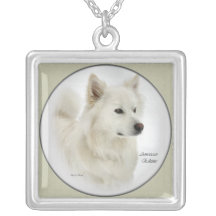 American Eskimo Dog Gifts Art Custom Necklace