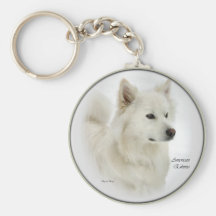American Eskimo Dog Gifts Art Keychains