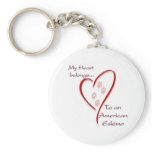 American Eskimo Dog heart Belongs Key Chains