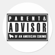 American Eskimo Round Sticker
