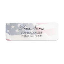American Flag Address Label
