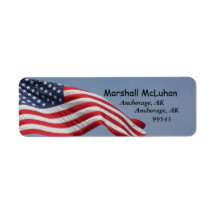 American Flag Address Labels