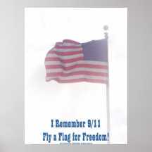 American Flag Aglow Poster