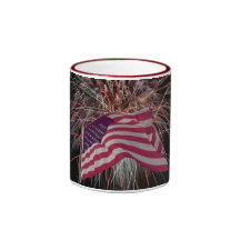 American Flag and Firework Mugs