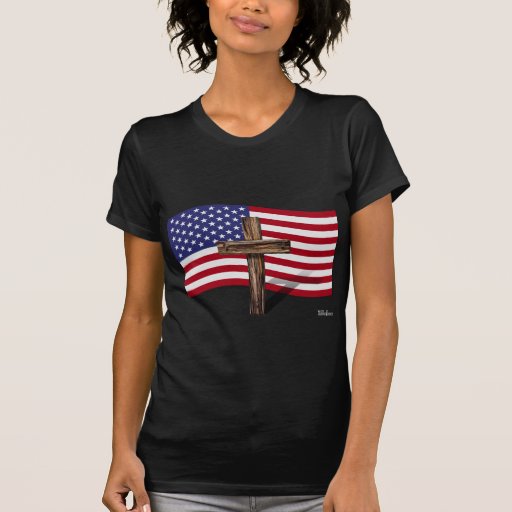 American Flag and Rugged Cross Shirt