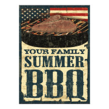 American Flag BBQ Invitations