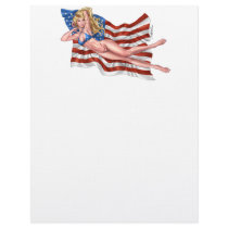 American Flag Bikini Pinup Girl by Al Rio