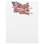 American Flag Bikini Pinup Girl by Al Rio letterhead