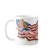 American Flag Bikini Pinup Girl by Al Rio Mug