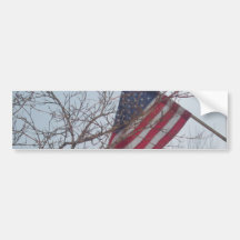 American flag bumper sticker