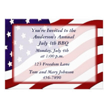 American Flag Custom Invitations