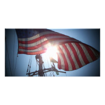 American flag custom photo card