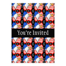American Flag & Eagle Custom Invites