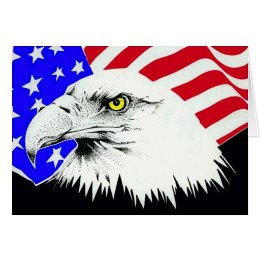 American Flag Eagle July 4th Pride Card