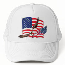 American Flag Eagle Soaring Baseball Hat