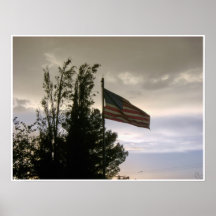 american flag flying proud poster