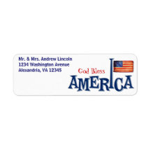 American Flag God Bless America Address Labels