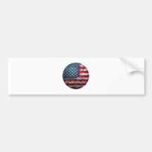 American Flag Grungy Button Bumper Stickers