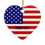American Flag Heart Shape Christmas Ornament