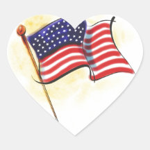american flag heart stickers