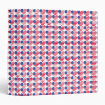 American Flag Hearts 3 Ring Binders