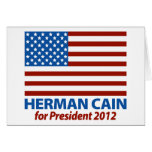 American Flag Herman Cain for President 2012 Card